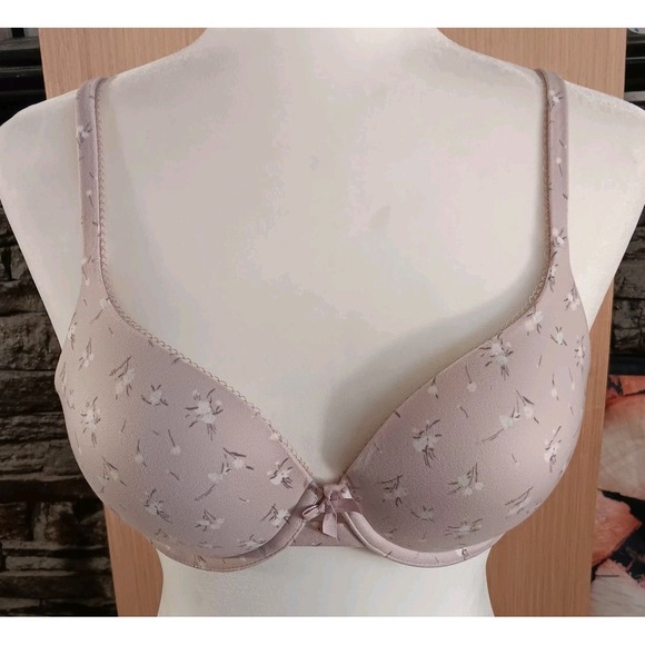 Victoria's Secret 32D Push Up‎ Perfect Shape Lilac Ditzy Floral Bra - Picture 1 of 6
